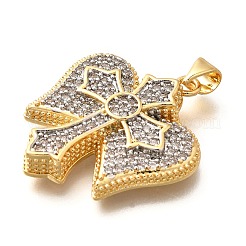 Brass Micro Pave Cubic Zirconia Pendants&nbsp;KK-B128-09G