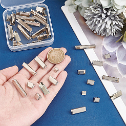 48Pcs 8 Styles Brass Ribbon Crimp Ends&nbsp;KK-PH0010-05