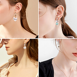 12Pcs 6 Style Brass Micro Pave Cubic Zirconia Hoop Earring Findings&nbsp;ZIRC-PJ0001-06
