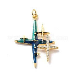 Rack Plating Brass Micro Pave Cubic Zirconia Pendants&nbsp;KK-M230-25G