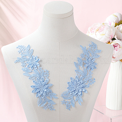 Polyester Embroidery Sequin Costume Accessories&nbsp;DIY-WH20025-014B