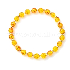 Resin Imitation Amber Round Beaded Stretch Bracelets&nbsp;BJEW-JB14312
