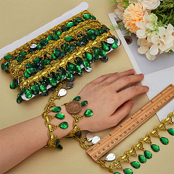 Polyester Lace Ribbon with Plastic Charms Tassel&nbsp;DIY-WH0656-11A