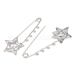 Starfish 304 Stainless Steel Safety Pins Brooch Findings&nbsp;SA-CBA098D-16E-P04