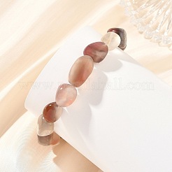 Natural Crimson Agate Nuggets Beaded Stretch Bracelets for Women&nbsp;BJEW-JB14264