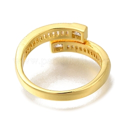 Brass Micro Pave Clear Cubic Zirconia Adjustable Finger Rings&nbsp;RJEW-D079-05G-RS