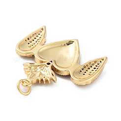 Rack Plating Brass Micro Pave Clear Cubic Zirconia Pendants&nbsp;KK-M280-10D-G