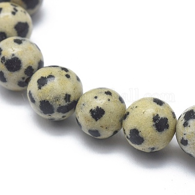 Natural Dalmatian Jasper Bead Stretch Bracelets&nbsp;BJEW-K212-C-014-1