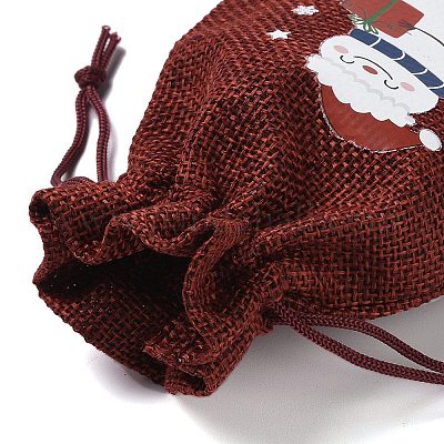 Christmas Theme Jute Cloth Storage Bags&nbsp;ABAG-F010-01A-02-1