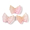 Spray Painted Glass Beads, Butterfly, Pink, 20x24.5x6mm, Hole: 1.2mm
