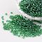 Round 8/0 Glass Seed Beads, Trans. Colours Lustered, Dark Green, Size: about 3mm in diameter, hole: 1mm, about 1097pcs/50g