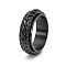 Rotatable Stainless Steel Finger Ring, Dragon Scale for Men, Black, US Size 12(21.4mm)