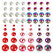 Half Round ABS Plastic Cabochons, Red, 3~9x1.5~4.5mm, 100g/set