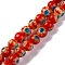 Handmade Millefiori Lampwork Beads Strands, Round, Red, 6mm, Hole: 0.7mm, about 64pcs/strand, 14.69''(37.3cm)