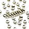 Brass Grade A Rhinestone Spacer Beads, Cadmium Free & Lead Free, Straight Flange, Rondelle, Silver, Olivine, 8x3.8mm, Hole: 1.5mm