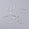 304 Stainless Steel French Earring Hooks, Flat Earring Hooks, Ear Wire, Silver, 12x22x1mm, Hole: 1.5x1mm, 18 Gauge, Pin: 1mm