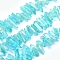 Electroplated Natural Quartz Crystal Beads Strands, Dyed, Nuggets, Rainbow Plated, 20~39x5~12mm, Hole: 1~1.5mm, about 15.7 inch(40cm).