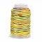 5 Rolls 12-Ply Segment Dyed Polyester Cords, Milan Cord, Round, Yellow, 0.4mm, about 71.08 Yards(65m)/Roll