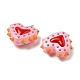 Baking Paint Glass Bumpy Beads Heart&nbsp;LAMP-V001-07C-3