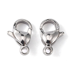 Tarnish Resistant 304 Stainless Steel Lobster Claw Clasps, Parrot Trigger Clasps, Stainless Steel Color, 11x7x3.5mm, Hole: 1mm