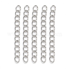 Tarnish Resistant 304 Stainless Steel Chain Extenders, Soldered Extension Chain, Stainless Steel Color, 47~53x3mm