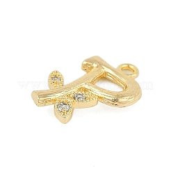 Brass Crystal Rhinestone Letter Links Connector Charms&nbsp;KK-S395-06G-P
