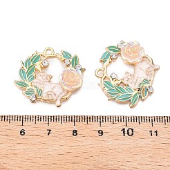 Rack Plating Alloy Enamel Pendants&nbsp;ENAM-N056-371KCG-01