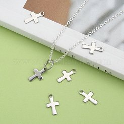 Non-Tarnish 304 Stainless Steel Tiny Cross Charms&nbsp;X-STAS-E104-34P