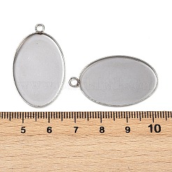 Tarnish Resistant 304 Stainless Steel Pendant Cabochon Settings&nbsp;STAS-K148-03
