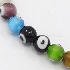 Handmade Lampwork Chevron Beads Strands&nbsp;D217-12mm