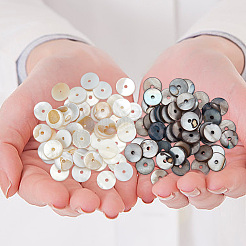 150Pcs 3 Styles Natural Freshwater Shell Beads&nbsp;SHEL-GO0001-04