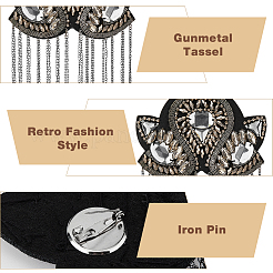 2Pcs Iron & Felt Fashion Tassel Epaulette&nbsp;AJEW-FH0004-04A