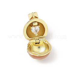 Basketball Brass Enamel Locket Pendants&nbsp;KK-B141-07G