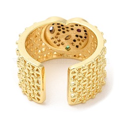 Rack Plating Brass Hollow Open Cuff Rings&nbsp;RJEW-R138-04G