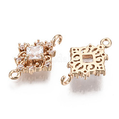 Brass Micro Pave Cubic Zirconia Links Connectors&nbsp;KK-R111-014-B01