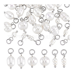 30Pcs 3 Styles Natural Cultured Freshwater Pearl Pendants&nbsp;PALLOY-PH01889
