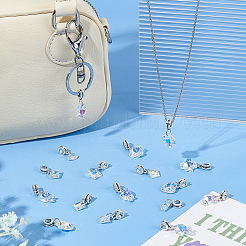 36Pcs 6 Style Glass European Dangle Charms&nbsp;PALLOY-ME00034
