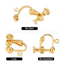 Brass Screw On Clip-on Earring Findings&nbsp;KK-L164-01G