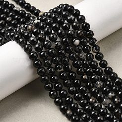Natural Black Tourmaline Beads Strands&nbsp;G-F666-05-6mm