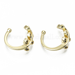 Brass Micro Pave Cubic Zirconia Cuff Earrings&nbsp;EJEW-S201-235B-G-NR