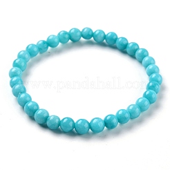 Dyed Natural Jade Beads Stretch Bracelets&nbsp;BJEW-G633-A