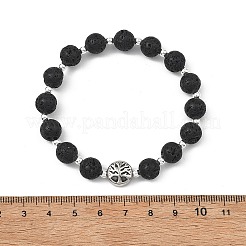 Natural Lava Rock & 304 Stainless Steel & Non-magnetic Synthetic Beads Stretch Bracelets for Women Men&nbsp;BJEW-JB13819