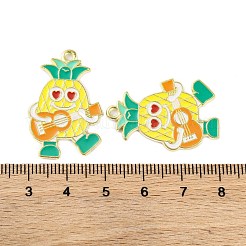 Golden Plated Alloy Enamel Pendants&nbsp;ENAM-Z017-10G-02