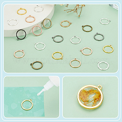 168Pcs 7 Colors Alloy Open Back Bezel Pendants&nbsp;FIND-PH0018-77