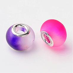 Two Tone Glass European Beads&nbsp;X-GPDL-Q011-M2