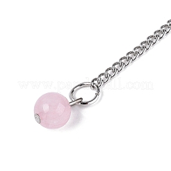 Natural Rose Quartz Dowsing Pendulum Pendants&nbsp;AJEW-N005-01C