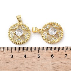 Rack Plating Star Brass Micro Pave Cubic Zirconia Pendants&nbsp;KK-E102-09G
