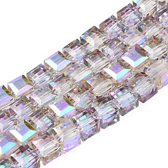 Electroplate Transparent Glass Beads Strands&nbsp;EGLA-N002-28