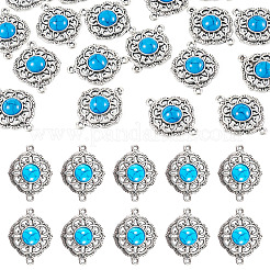Tibetan Style Alloy with Resin Imitation Turquoise Connector Charms&nbsp;FIND-TAC0035-47AS-10