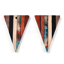 Transparent Resin & Walnut Wood Pendants&nbsp;LS-RESI-TAC0017-50-B02